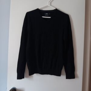 CELIO* 100% Cashmere Black V Neck 2 Ply Sweater M